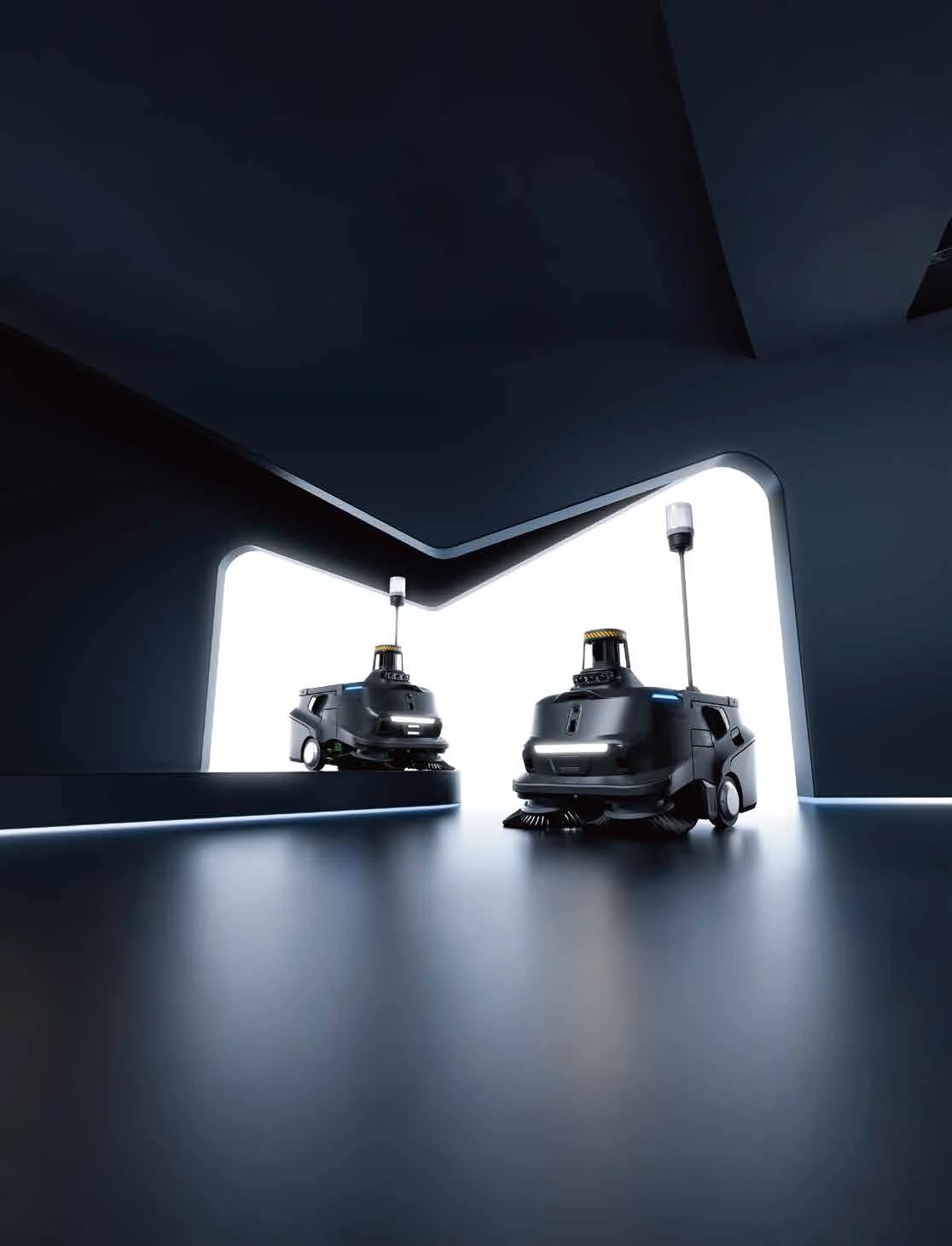Deux PUDU MT1 Max — visuel officiel PUDU Robotics